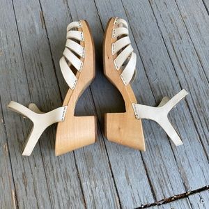 Swedish Hasbeen white high heel clog size 39 8.5 9